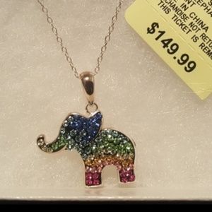 Crystal elephant pendant